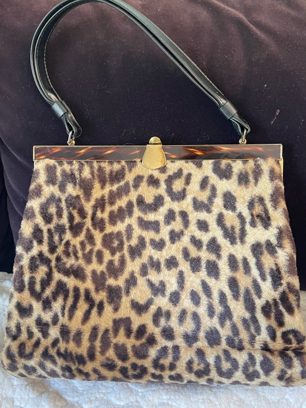 Vintage Leopard Print  Bag in Brown and Black
